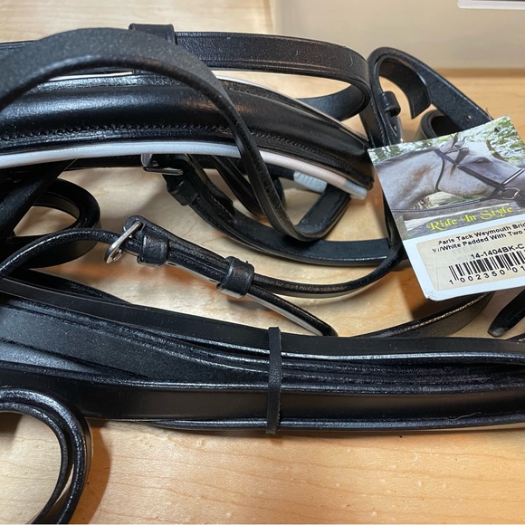 Paris Tack Weymouth Bridle with double reins (black) COB - Picture 4 of 6